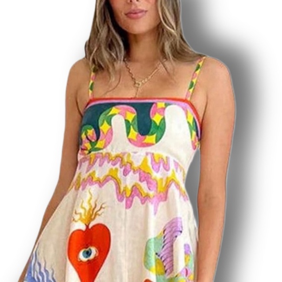 Boho Dragon, Snake, and Heart Print Maxi Dress - Picture 8 of 10